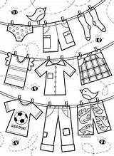 Clothesline Coloring Page By Mrs Arnolds Art Room  TPT sketch template