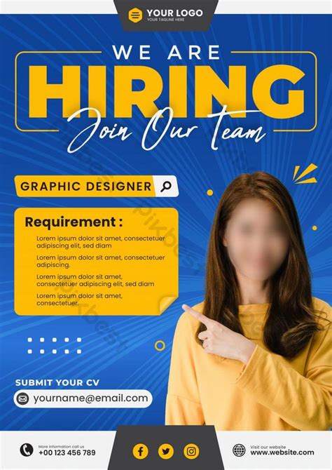 We Are Hiring Poster A4 Print Template | PSD Free Download - Pikbest