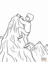 Boy Climbing On A Mountain Summit coloring Page  Free Printable sketch template