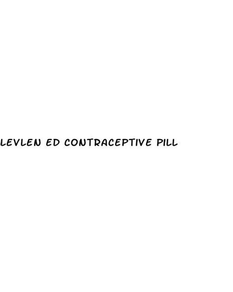 Levlen Ed Contraceptive Pill - Diocese of Brooklyn