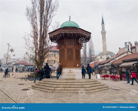 Sebilj Or Sebil, A Fountain In The Historic Old Bazaar Bascarsija In Sarajevo Editorial Photo ...