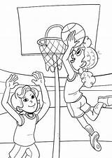 Coloring Page Girls Playing Basketball  Home sketch template