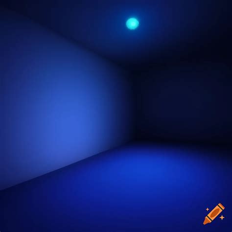 Minimalist white room with blue lighting on Craiyon