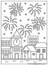 New Year Fireworks Coloring Page  Free Printable Pages sketch template