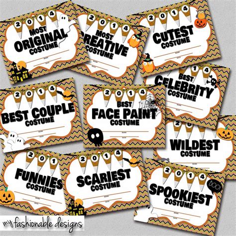 My Fashionable Designs: Halloween Costume Contest Certificates ...