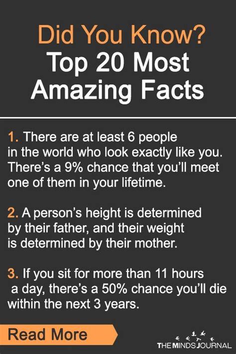 75 Most Amazing Facts That Will Blow Your Mind - The Minds Journal | Psychological facts ...