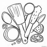 Kitchen Utensils Coloring Page 5230 4157 sketch template