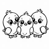 Premium Photo  Three Cute Birds Coloring Pages Generative Ai sketch template