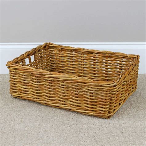 Rectangular Honey Rattan Wicker Storage Baskets