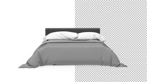 Premium PSD | Single bed front view without shadow 3d render