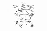 Bee And Beehive Coloring Pages sketch template