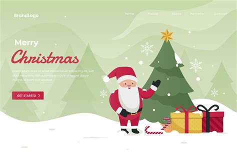 Merry Christmas landing page design concept 4304249 Vector Art at Vecteezy