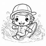 Download Cartoon Boy Surfing Coloring Page Pages Online  sketch template