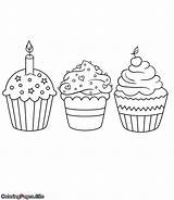 Birthday cupcakes coloring Page  Happy birthday Pages sketch template
