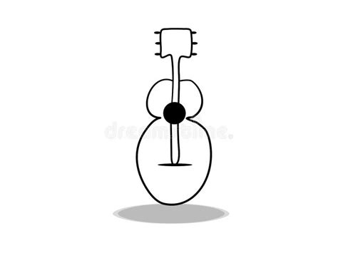 Guitar Icon on White Background, Hand Drawing. Flat Design ...