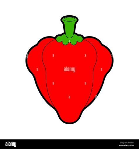 Red Bell pepper isolated. cartoon Vegetable. Food vector illustration Stock Vector Image & Art ...