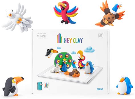 HEY CLAY Birds Set – Colourful Modeling Air Dry Clay for Kids – Air Dry ...