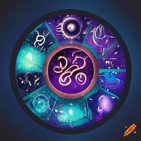 Dark background with astrology symbols on Craiyon