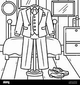 Wedding Groom Suit Coloring Page For Kids Stock Vector Image & Art  Alamy sketch template
