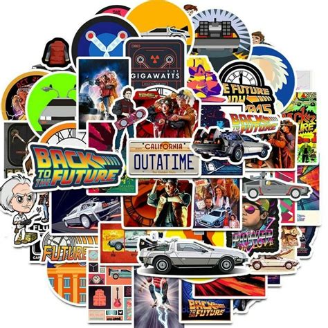 Back to the Future Movie Themed Set of 50 Assorted Stickers Decal Set ...