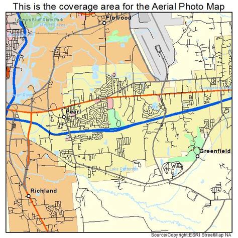 Aerial Photography Map of Pearl, MS Mississippi