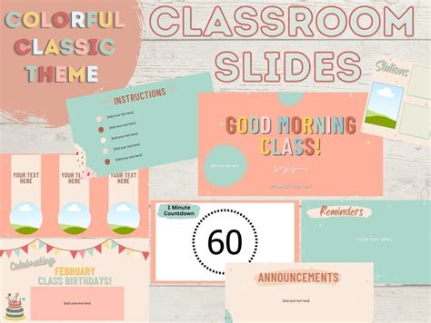 CLASSROOM SLIDE TEMPLATES Google Slides Powerpoint Template Classroom Decore - Etsy