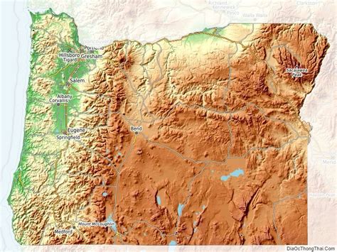 Topographic map of Oregon v1