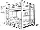 Bunk Bed Coloring Activity  Page sketch template