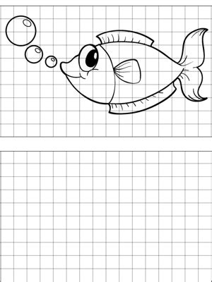 Happy Fish Drawing Coloring Page