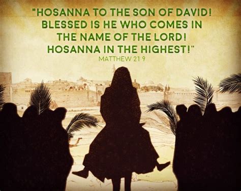 Blessed is He Who comes in the Name of the Lord! Hosanna!!! Matthew 21: ...