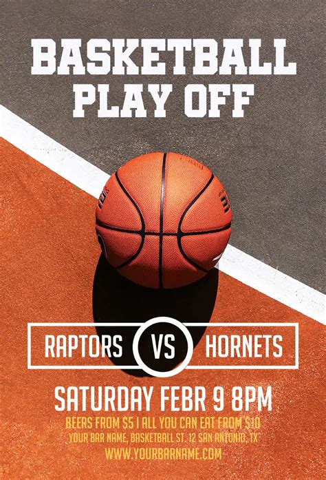 Free Basketball Playoffs Flyer Template | Awesomeflyer.com