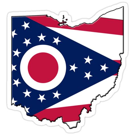 "Ohio State Flag & Outline" Stickers by Davedinho | Redbubble