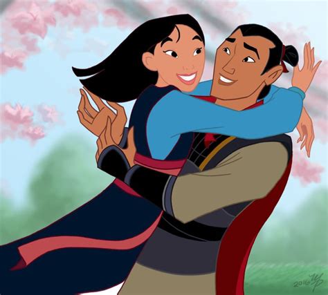 Mulan and Shang and their romantic loving embrace hug | Mulan disney, Mulan, Walt disney princesses