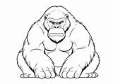 Colorful Gorilla Coloring  Page sketch template