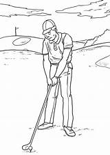 Coloring Golf Pages Golfer Woods Tiger Template Popular Comments Book  sketch template