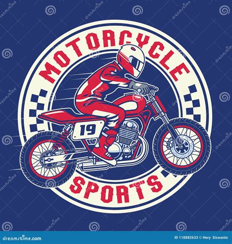 Motorcycle Racing Badge Design Stock Vector - Illustration of motorsport, speed: 118882633