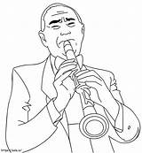 Playing Clarinet coloring page sketch template
