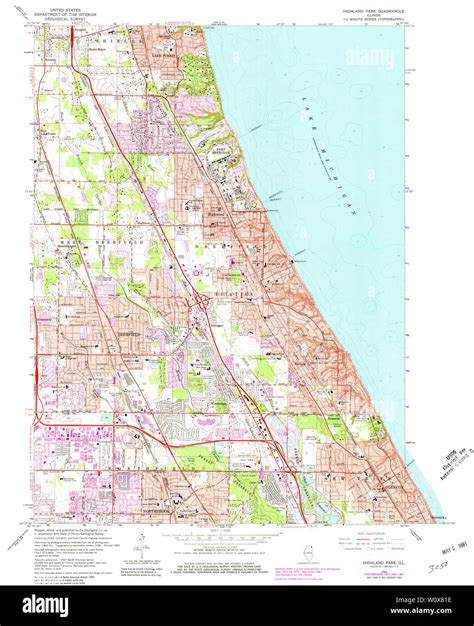 Highland park illinois map Cut Out Stock Images & Pictures - Alamy