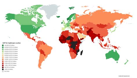 [OC] GDP per Capita (per country) : r/Map_Porn