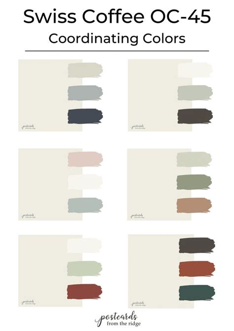 Benjamin Moore Swiss Coffee OC-45 Color Palettes and Review | Swiss ...