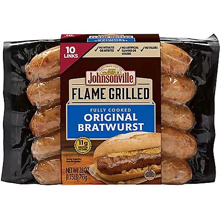 Johnsonville Flame Grilled Original Bratwurst (28 oz., 10 ct.) - Sam's Club