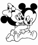 Baby Minnie Mouse Hugging Mickey coloring Page  Download sketch template