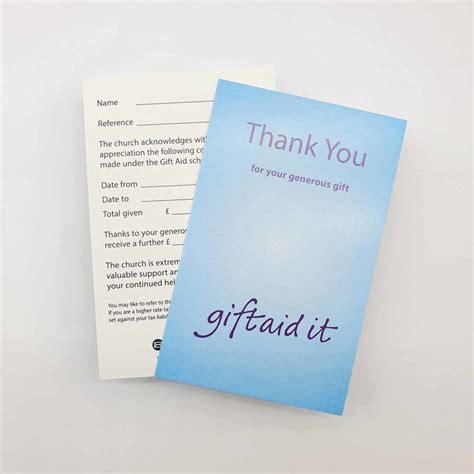 Gift Aid Thank You Card | Envelope Systems