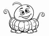 Inchworm Coloring Activity For Children  Page sketch template