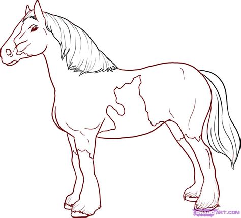 How to Draw a Horse, Step by Step, Farm animals, Animals, FREE Online Drawing Tutorial, Added by ...
