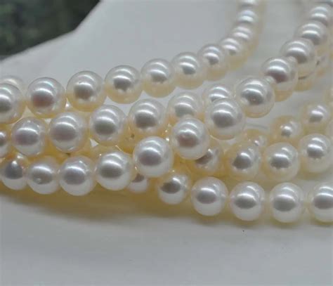 Natural Rare white 8mm luster round freshwater pearls-in Beads from Jewelry & Accessories on ...