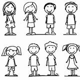 Stick Kid Clip Art Black And White sketch template