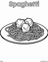 Spaghetti Coloring Page sketch template