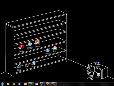 Wallpaper libreria per una organizzazione del desktop originale