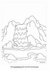 Free Coloring Pages Of Waterfalls sketch template